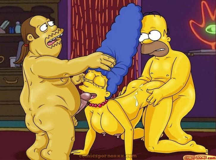 Homero y Marge Simpson Trio Porno con el Nerd de las Historietas - 8 - Comics Porno - Hentai Manga - Cartoon XXX